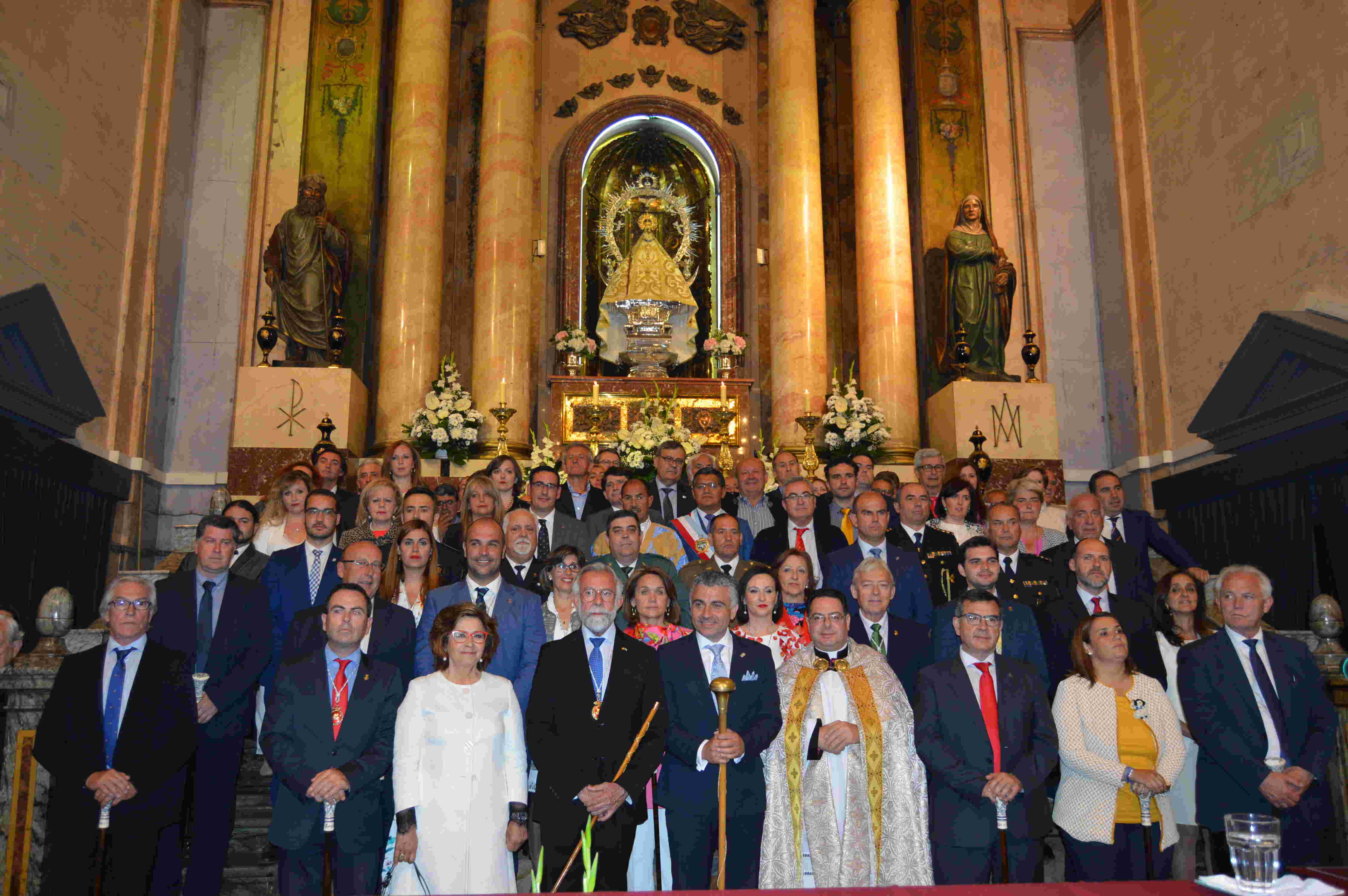 El alcalde, Jaime Ramos, hoy en el acto en la Basílica con motivo de las Mondas.